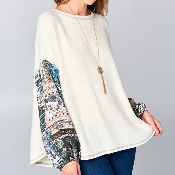 NWT Gorgeous Bubble-Sleeve Blouse like Free People - Picture 7 of 8